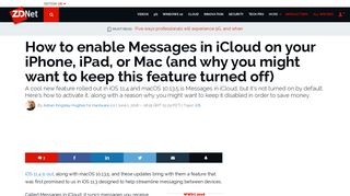 How to enable Messages in iCloud on your iPhone, iPad, or Mac (and ...
