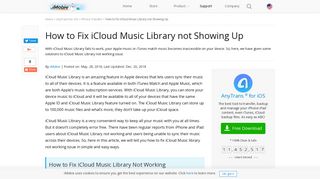 How to Fix iCloud Music Library not Showing Up – iMobie Inc.