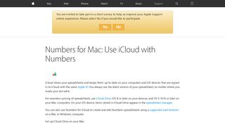 Numbers for Mac: Use iCloud with Numbers - Apple Support