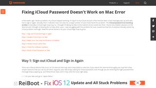 [Solved] iCloud Password Not Working on Mac - Tenorshare