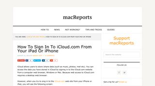 How To Sign In To iCloud.com From Your iPad Or iPhone - macReports