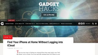 How to Find Your iPhone at Home Without Logging into iCloud « iOS ...