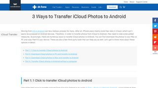 3 Ways to Transfer iCloud Photos to Android Quickly- dr.fone