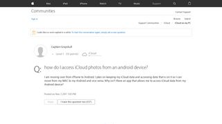 Question: Q: how do I access iCloud photos from an android device ...