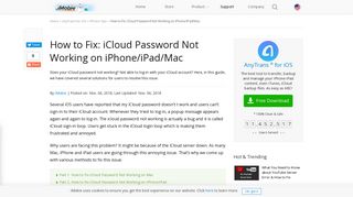 10 Tips to Fix iCloud Password Not Working on iPhone/iPad/Mac
