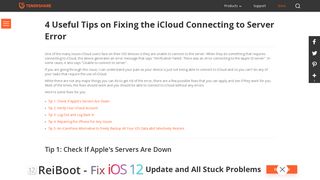 How to Fix the iCloud Connecting to Server Error - Tenorshare