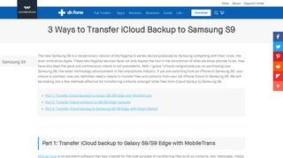 3 Ways to Transfer iCloud Backup to Samsung S9- dr.fone