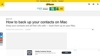 How to back up your contacts on Mac | iMore