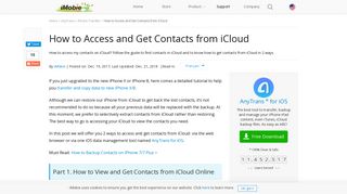 How to View & Get Contacts from iCloud – iMobie