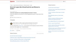 How to open the iCloud lock for an iPhone in India - Quora