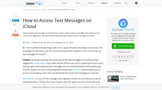 Simple Way to Access Text Messages on iCloud – iMobie Inc.