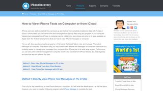 How to View iPhone Text Messages on Computer or iCloud
