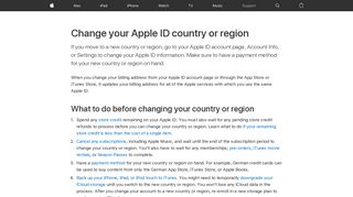 Change your Apple ID country or region - Apple Support
