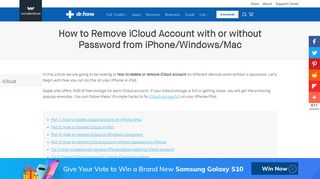 How to Remove iCloud Account with or without Password- dr.fone