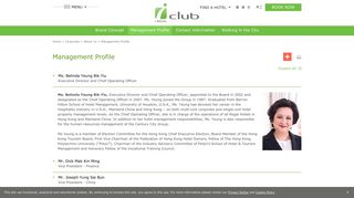 Management Profile | iclub Hotels