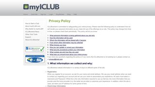 Privacy Policy - myICLUB.com