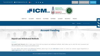 Accounts funding - ICM Capital