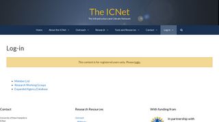 Log-in | The ICNet