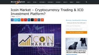 Icoin Market Review - Cryptocurrency Trading & ICO Investment ...