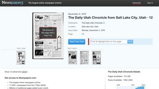 The Daily Utah Chronicle from Salt Lake City, Utah on December 4 ...