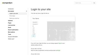 Login to your site - Icompendium User Guide