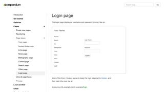 Login page - Icompendium User Guide