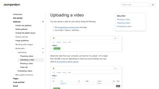 Uploading a video - Icompendium User Guide