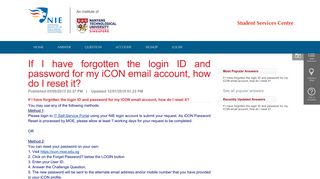 If I have forgotten the login ID and password for my iCON email ...