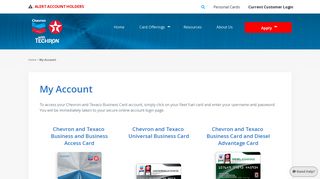 My Account - Chevron Texaco Business Card