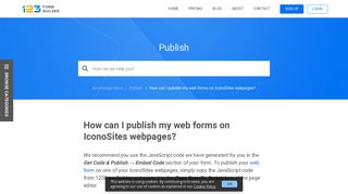 How to publish online forms on Iconosites webpages |123FormBuilder