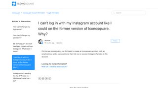 I can't log in with my Instagram account like I could on ... - Iconosquare