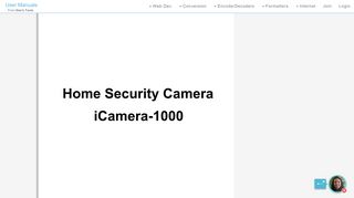 ICAMERA1000 User manual (Home Security Camera) by iControl ...