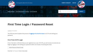 First Time Login / Password Reset – ICAOS Support