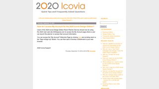 How do I access My Account for the 2020 Icovia Design Edition ...