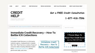Immediate Credit Recovery – How To Battle ICR Collections