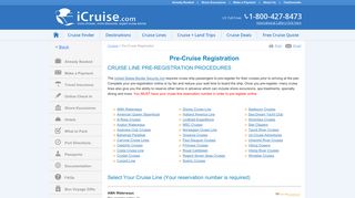 Pre-Cruise Registration - iCruise.com