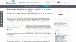 Diligent Acquires BoardPad and Blueprint from ICSA - Business Wire