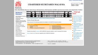 Online Study Manuals - Chartered Secretaries Malaysia (MAICSA)