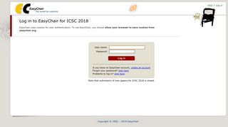 Log in to EasyChair for ICSC 2018