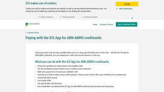 Paying with the ICS App for ABN AMRO creditcards