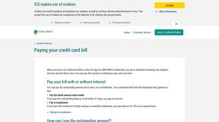 Paying your credit card bill - ICS