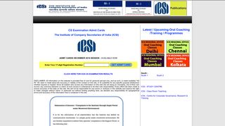 ICSI Admit Cards, CS Admit Card, Company Secretary Examinations