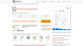 Icsl Employment Form - Fill Online, Printable, Fillable, Blank | PDFfiller
