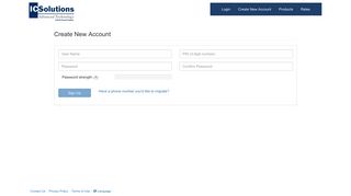 Create New Account - ICSolutions Online