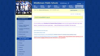 Middletown Public Schools (RI): iCUE~ SchoolMAX Log In - Mpsri.net