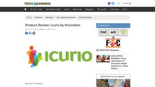 Product Review: icurio by Knovation | Tech & Learning
