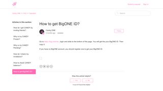How to get BigONE ID? – Candy.ONE