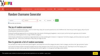 Grab a cool username - random username generator - Jimpix