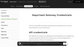 Important Gateway Credentials - Braintree Support Articles