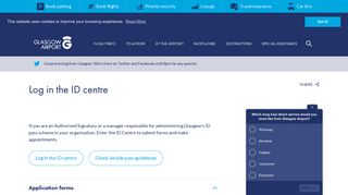 Log in the ID centre | Glasgow Airport